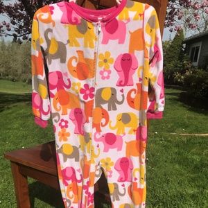 Carter's Girls Elephant One Piece Footie PJ's 3T